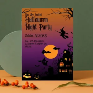 Illustrative Halloween Party Invitation